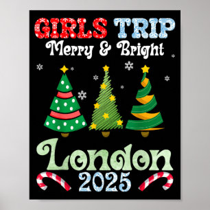 Poster Viagem de Meninas Alegre Natal Brilhante em Londre
