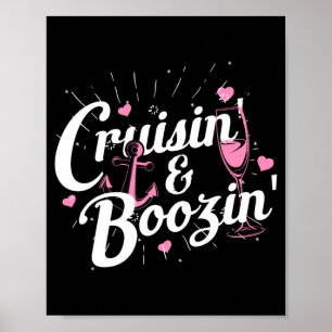 Poster Viagem de Meninas Cruisin Boozin Divertido Cruzeir