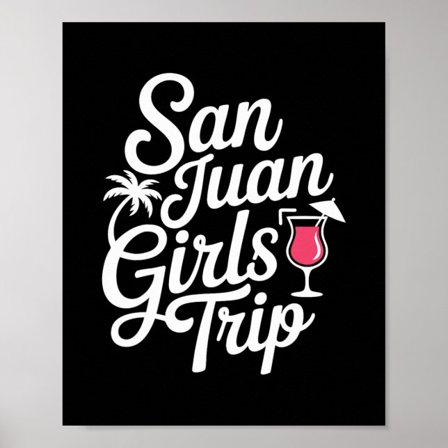 Poster Viagem de meninas de San Juan combinando férias en (Frente)