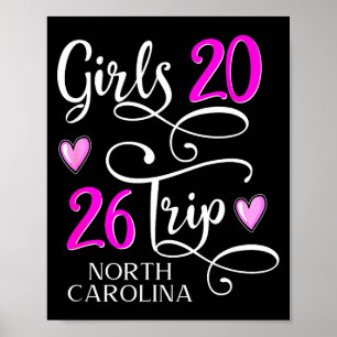 Poster Viagem de Meninas Grupo de Férias na Carolina do N