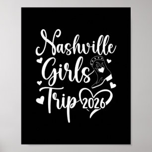 Poster Viagem de Meninas para Nashville 2026 Férias de Me