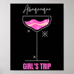 Poster Viagem de Meninas Praia Bebida Albuquerque Novo Mé