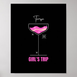 Poster Viagem de Meninas Praia Drink Tampa Flórida