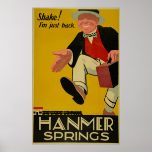Póster Viagem de Nova Zelândia dos primaveras de Hanmer