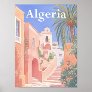 Poster Viagem de pintura de aquarela na Argélia