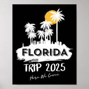 Poster Viagem de praia em Miami Flórida 2025, aqui vamos 