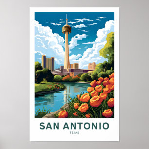 Poster Viagem de San Antonio Texas