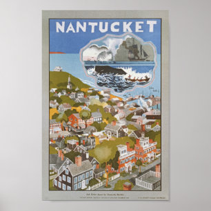 Poster Viagem de trem vintage de Nantucket