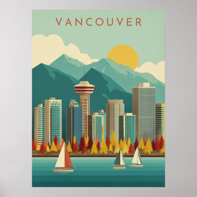 Poster Viagem de Vancouver Moderno (Frente)