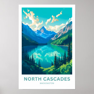 Poster Viagem de Washington em Cascades do Norte
