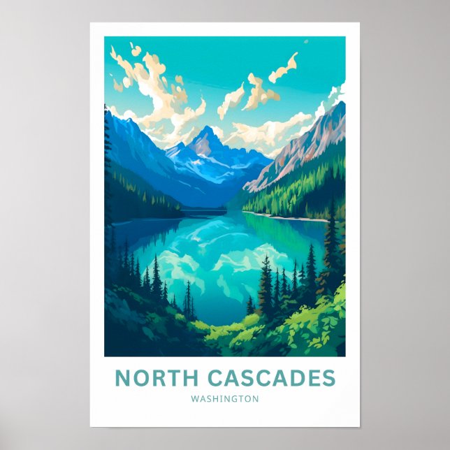 Poster Viagem de Washington em Cascades do Norte (Frente)