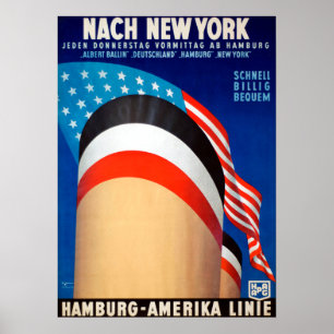 Poster Viagem do forro de oceano do cruzeiro de New York