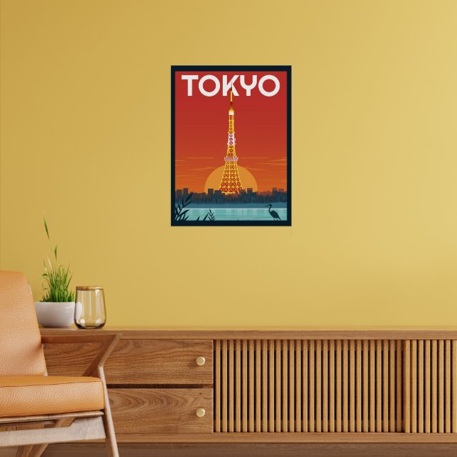 Poster Viagem do Japão Torre de Tóquio - Presentes (Sala de Estar 2)