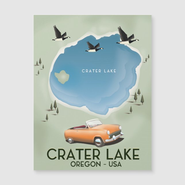 Poster Viagem do Lago Crater Oregon (Frente)