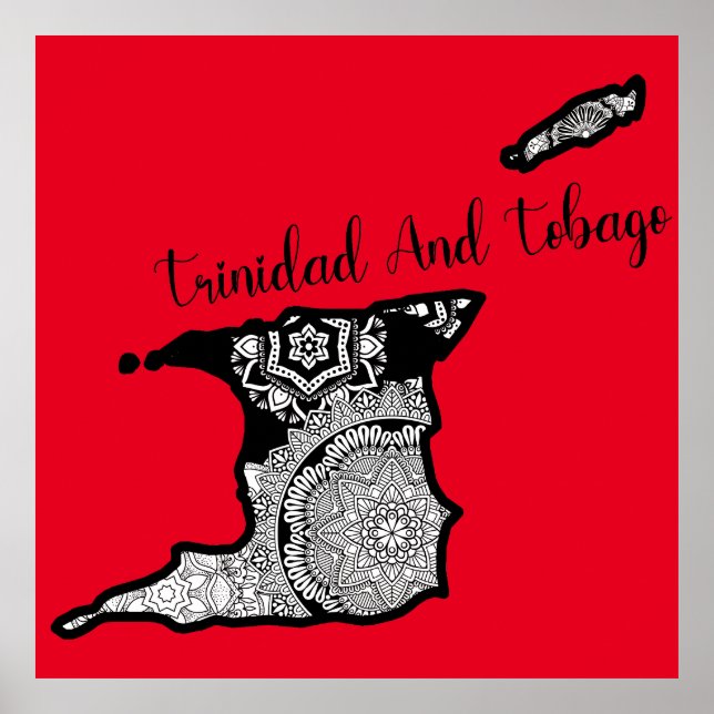 Poster Viagem do Mapa de Trinidad e Tobago (Frente)