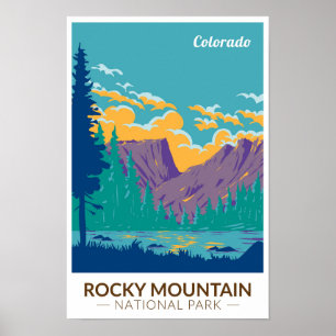Poster Viagem do Parque Nacional da Montanha Rocky Teton