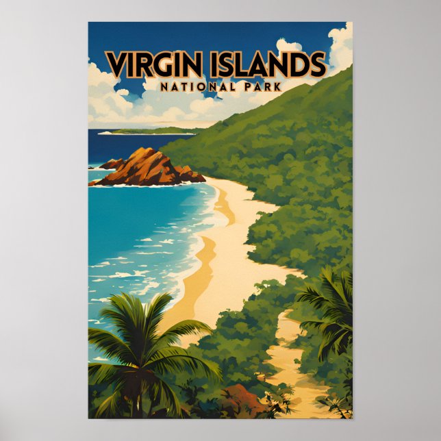 Poster Viagem do Parque Nacional das Ilhas Virgens (Frente)