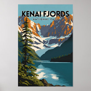 Poster Viagem do Parque Nacional do Kenai Fjords
