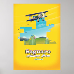 Poster viagem do parque nacional saguaro