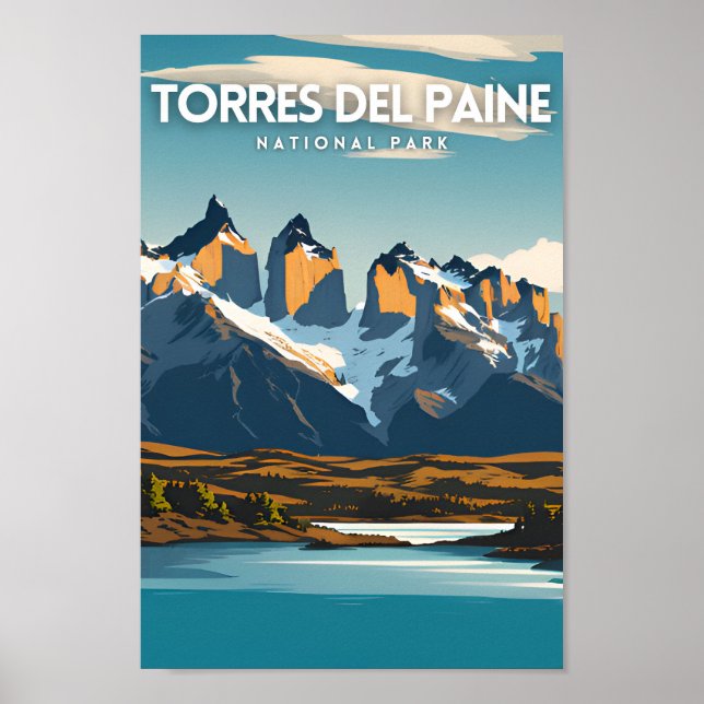 Poster Viagem do Parque Nacional Torres Del Paine (Frente)