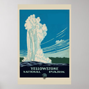 Poster Viagem do Parque Nacional Vintage Yellowstone