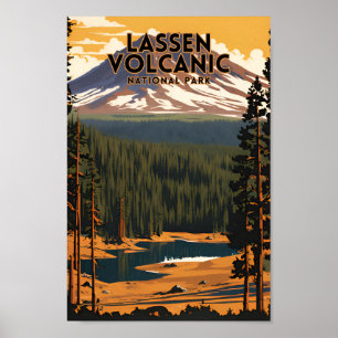 Poster Viagem do Parque Nacional Vulcânico de Lassen