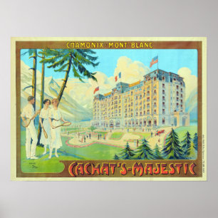 Póster Viagem do recurso do tênis de Chamonix Mont Blanc