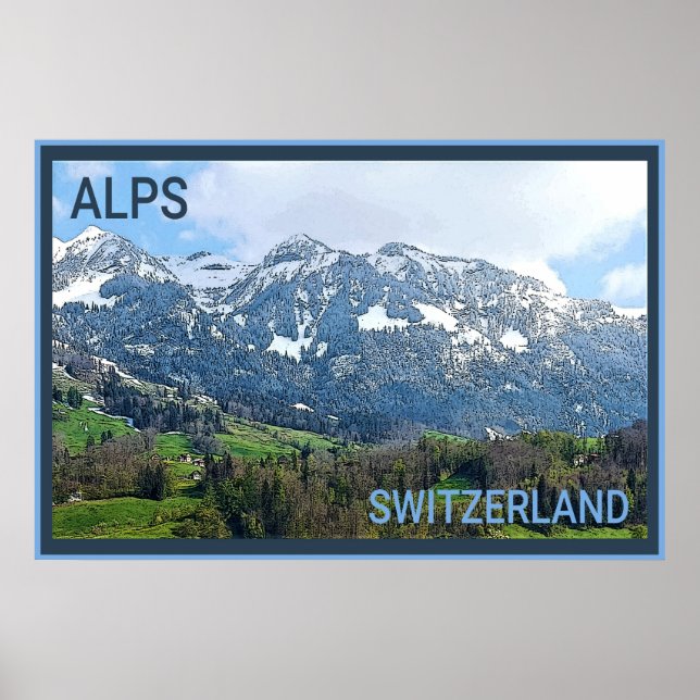 Poster Viagem dos Alpes suíços (Frente)