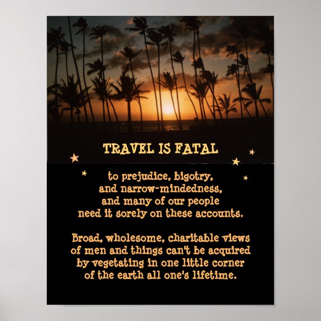 Póster Viagem é fatal a mente estreita, etc. (Frente)