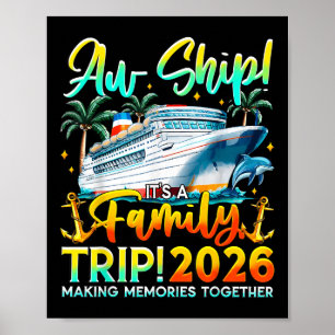 Poster Viagem em Família Divertida em Navio de Cruzeiro F