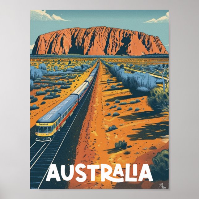 Poster Viagem Familiar da Austrália Vintage (Frente)