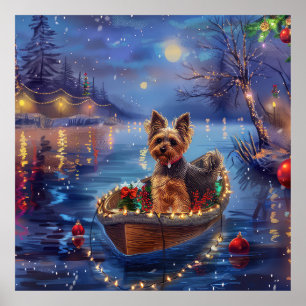 Poster Viagem Festiva de Natal de Biewer Terrier