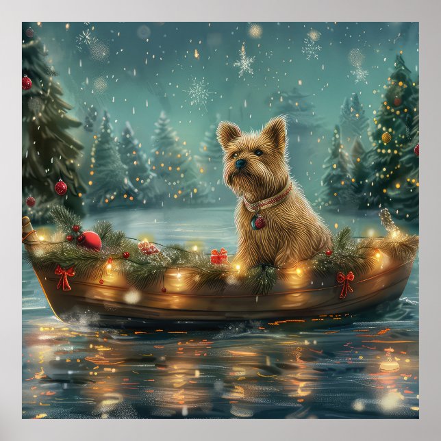 Poster Viagem Festiva de Natal do Cairn Terrier (Frente)
