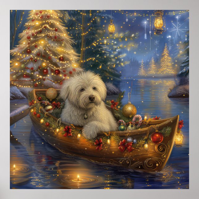 Poster Viagem Festiva de Natal do Coton De Tulear (Frente)