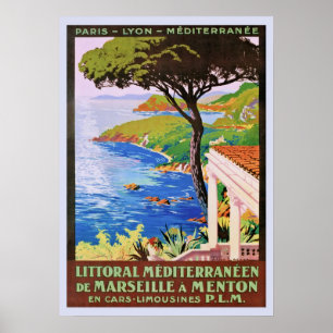 Poster Viagem francês Vintage Cote d'Azur