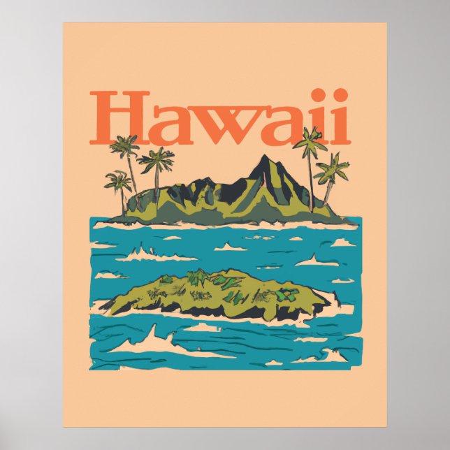 Poster Viagem Hawaii Vintage 1950 (Frente)