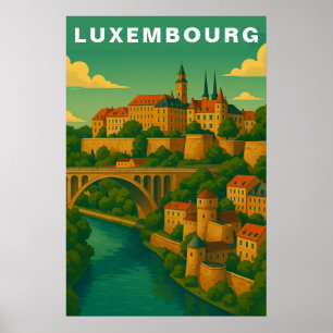 Poster Viagem Histórica Luxemburgo Viaduto Europa