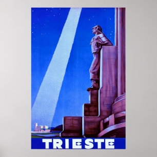 Poster Viagem italiano do vintage do ~ de Trieste