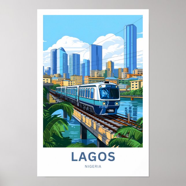 Poster Viagem Lagos Nigéria (Frente)