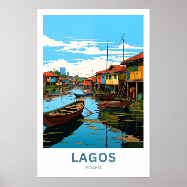 Poster Viagem Lagos Nigéria (Frente)