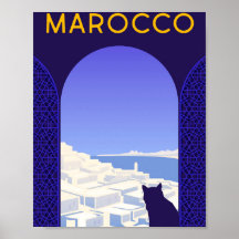 *~* Viagem Marocco Marrocos Cat Window Ledge Blue
