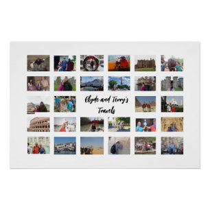 Póster Viagem Memórias Colagem 36 X 24 Fundo Branco