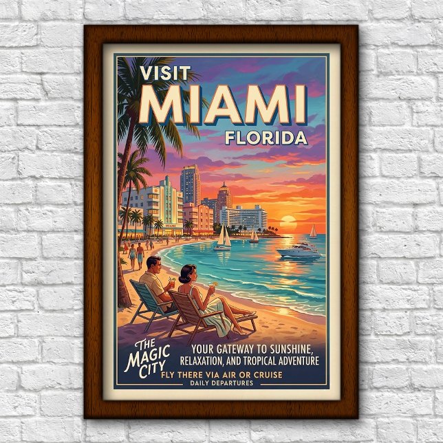 Poster Viagem Miami, Flórida, anos 60 (Criador carregado)