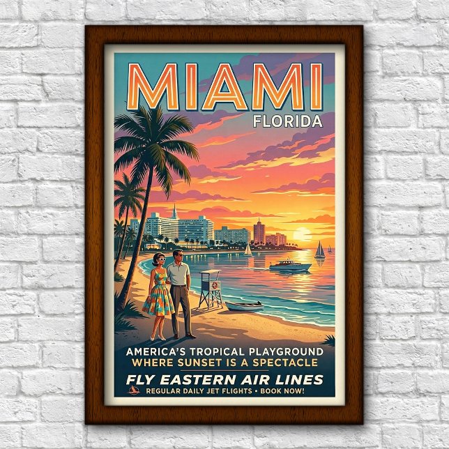 Poster Viagem Miami, Flórida, anos 60 (Criador carregado)