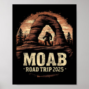 Poster Viagem Moab Bigfoot Vintage Viagem de Carro Utah C