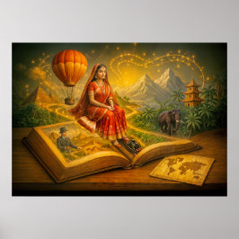 Poster Viagem mundial do clássico viagem