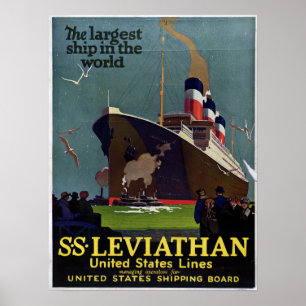 Poster Viagem náutico do cruzeiro do Leviathan dos SS do
