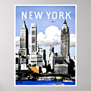 Poster Viagem New York America Vintage