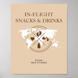 Poster Viagem No Sinal De Mesa De Comida De Voo
