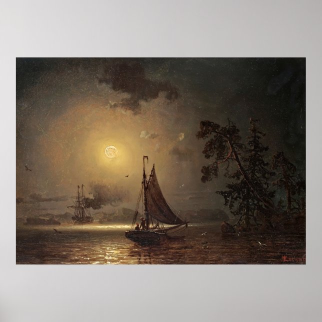 Póster Viagem noturna por Ivan Aivazovsky (Frente)